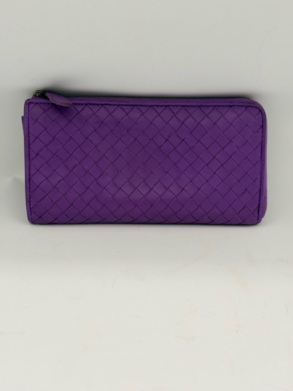 Purple Bottega Veneta  Woven Zip Wallet - Unbranded